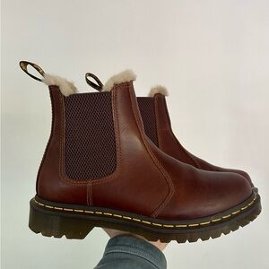 Dr. Martens 2976 Brown Leather Faux Fur
Lined Chelsea Boots